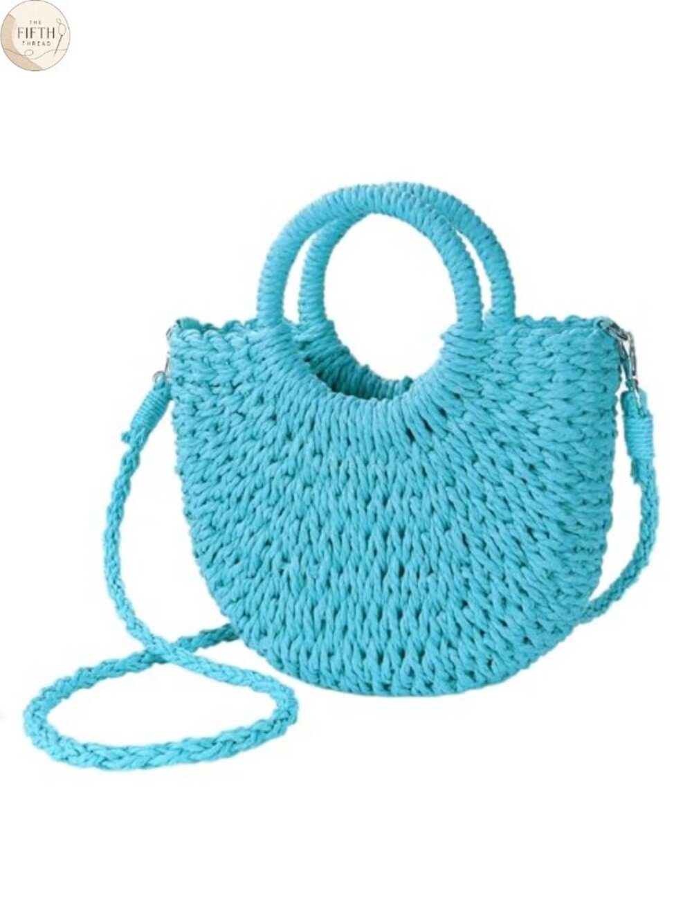 Handwoven Straw Beach Bag Woven Crossbody Satchel with Top Handle